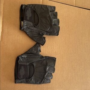 Harley-Davidson Black Fingerless Leather Gloves